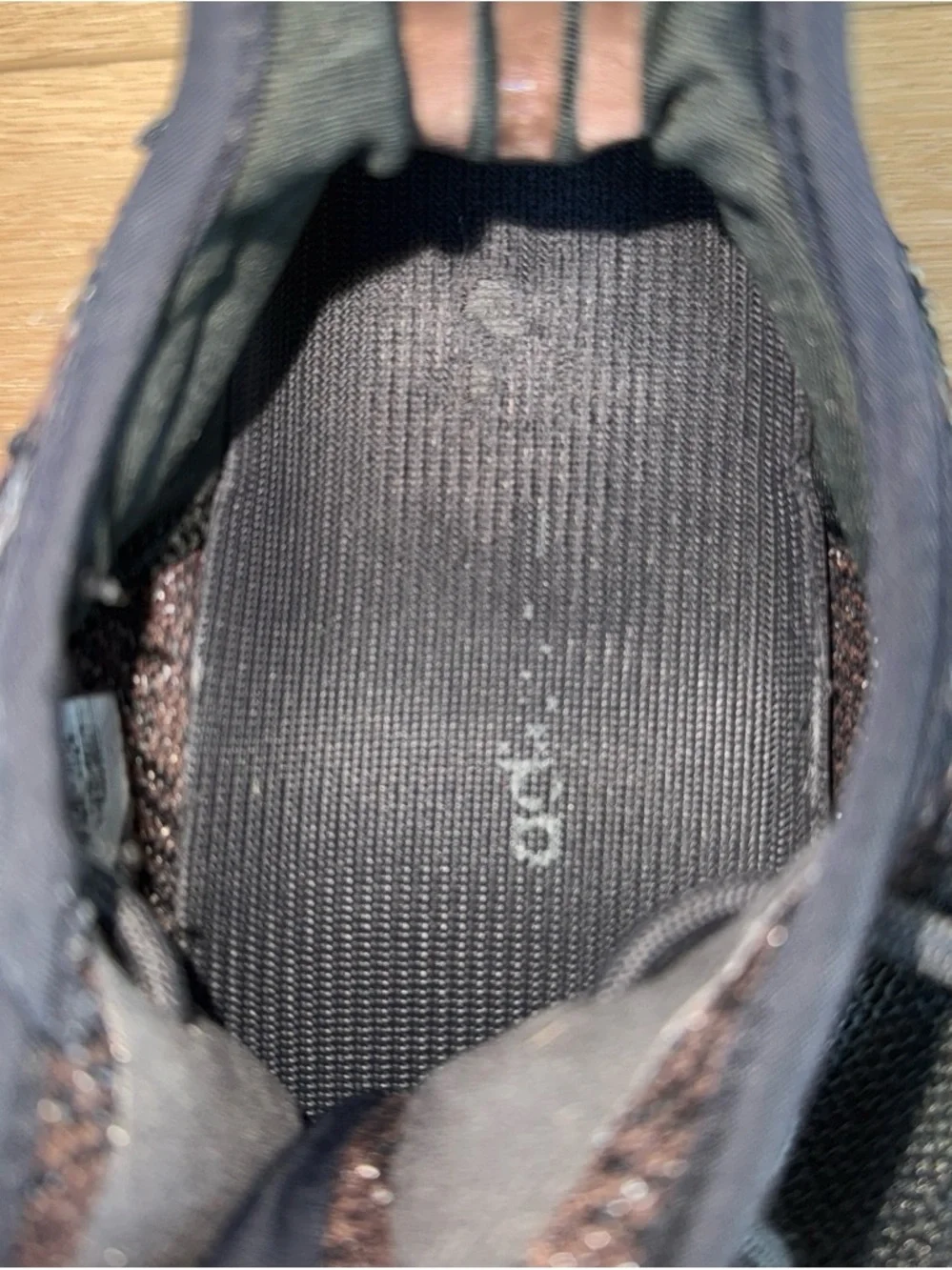 adidas Men's Black and Brown Patterned Knit Athletic Shoes